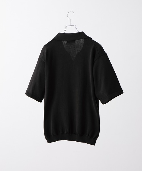 CLEL(クレイル)の「【CLEL】Giza Cotton Short Sleeve Skipper Polo Shirt / ギザコットン 半袖スキッパーポロシャツ(Tシャツ/カットソー・メンズ・ネイビー/ダークグレー/ブラック・L/S/XS/M)」の6枚目の写真