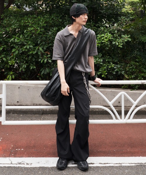 CLEL(クレイル)の「【CLEL】Giza Cotton Short Sleeve Skipper Polo Shirt / ギザコットン 半袖スキッパーポロシャツ(Tシャツ/カットソー・メンズ・ネイビー/ダークグレー/ブラック・L/S/XS/M)」の5枚目の写真