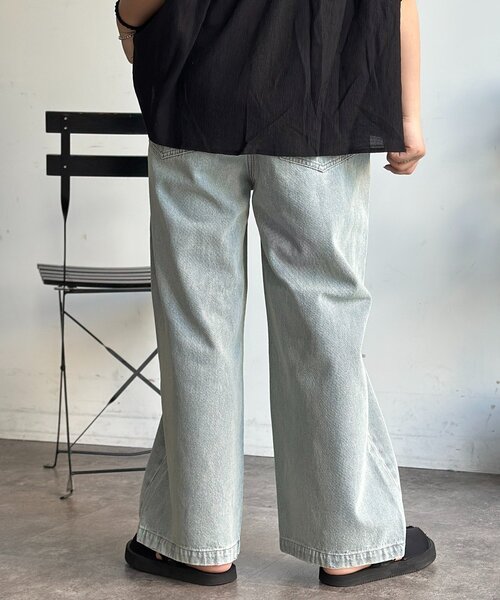 CPCM（シーピーシーエム）の「ワイドストレートダメージデニム（デニムパンツ・メンズ・ブルー/ネイビー・SMALL/MEDIUM/LARGE）」の5枚目の写真