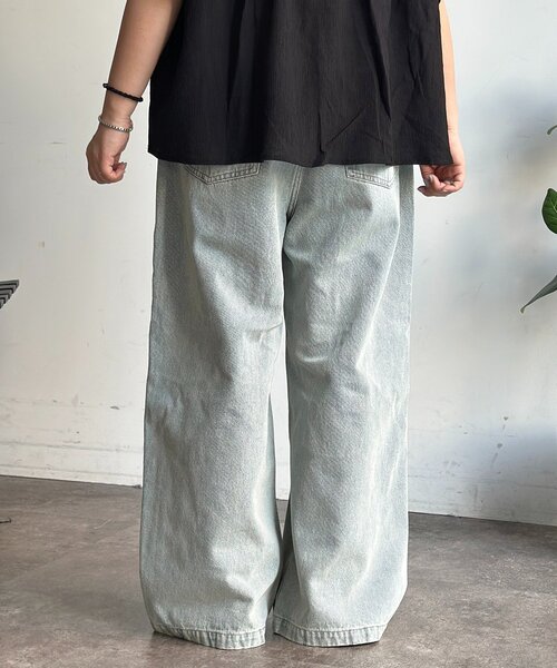 CPCM（シーピーシーエム）の「ワイドストレートダメージデニム（デニムパンツ・メンズ・ブルー/ネイビー・SMALL/MEDIUM/LARGE）」の11枚目の写真