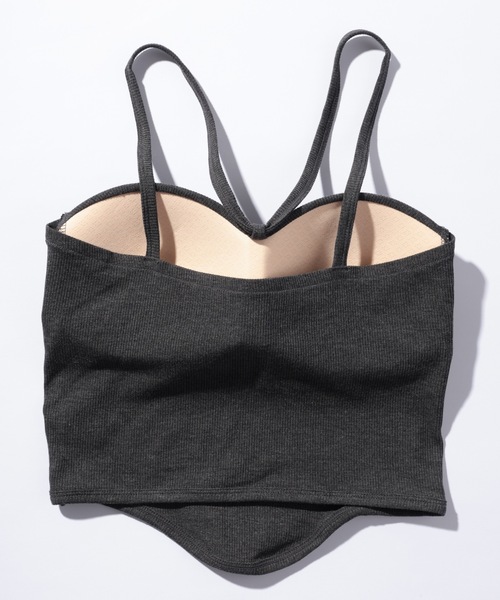 Lace Ladies（レースレディース）の「ソリッドカラー Vストラップ ビスチェ風 カップ付き キャミソール（キャミソール・レディース・ブラウン/ブラック/ホワイト/グリーン/グレー・FREE）」の15枚目の写真