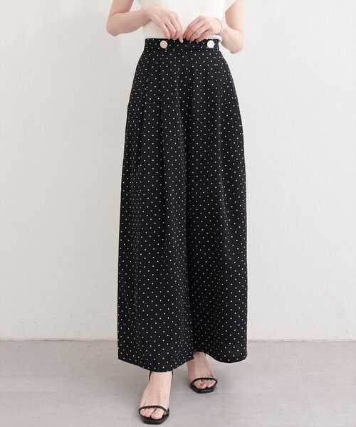 natural couture(ナチュラルクチュール)の「〈canami〉金釦タックワイドパンツ(その他パンツ・レディース・ドット/ピンク/ネイビー/オフホワイト・FREE)」の15枚目の写真