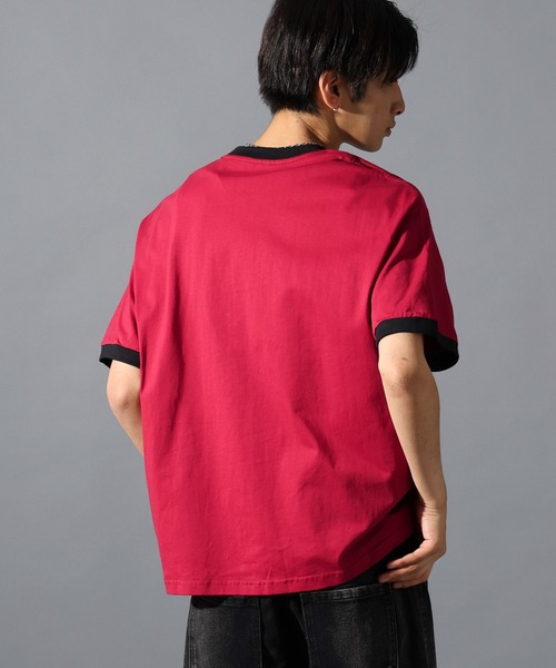 LAND MUSEUM（ランドミュージアム）の「LAND MUSEUM／リンガーグラフィックT（Tシャツ/カットソー・メンズ・ホワイト/ボルドー・MEDIUM/LARGE）」の20枚目の写真