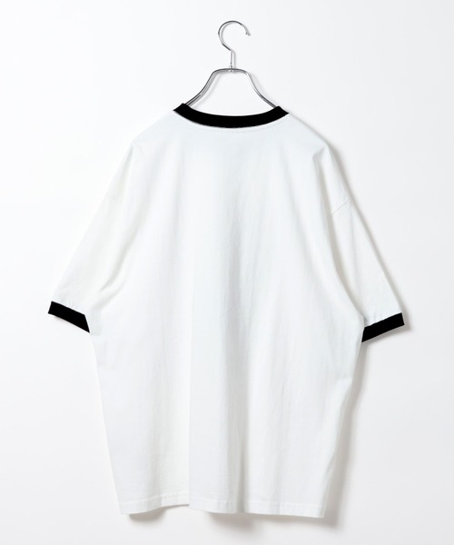 LAND MUSEUM（ランドミュージアム）の「LAND MUSEUM／リンガーグラフィックT（Tシャツ/カットソー・メンズ・ホワイト/ボルドー・MEDIUM/LARGE）」の18枚目の写真