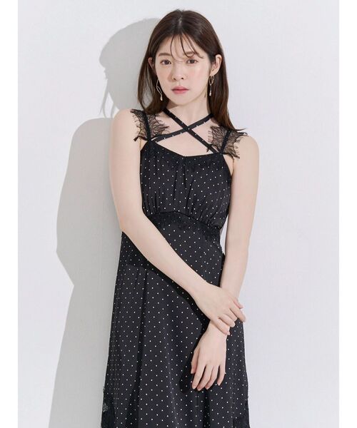 MERCURYDUO（マーキュリーデュオ）の「サテンレース使いキャミワンピース（ワンピース・レディース・ブラック/ベージュ/アイボリー・FREE）」の15枚目の写真