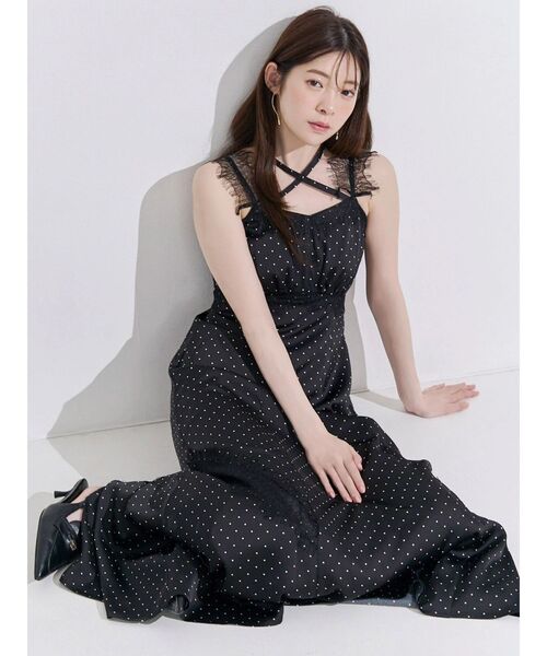 MERCURYDUO（マーキュリーデュオ）の「サテンレース使いキャミワンピース（ワンピース・レディース・ブラック/ベージュ/アイボリー・FREE）」の17枚目の写真