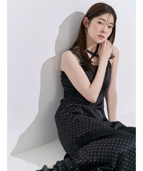 MERCURYDUO（マーキュリーデュオ）の「サテンレース使いキャミワンピース（ワンピース・レディース・ブラック/ベージュ/アイボリー・FREE）」の18枚目の写真
