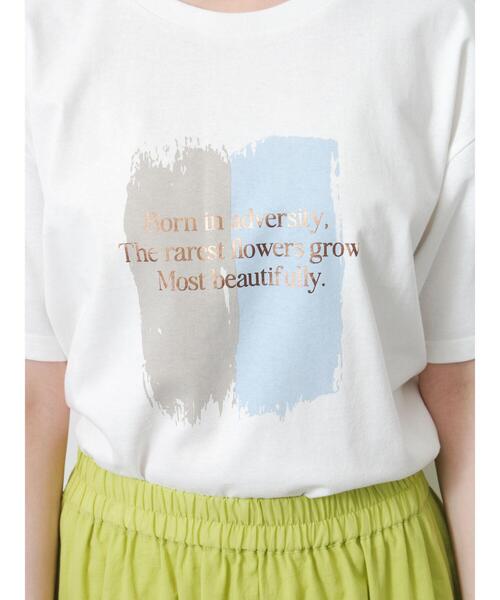 Samansa Mos2（サマンサ モスモス）の「◇【接触冷感】アソート箔プリントTシャツ（Tシャツ/カットソー・レディース・オフホワイト/チャコールグレー/シルバーグレー・F）」の11枚目の写真