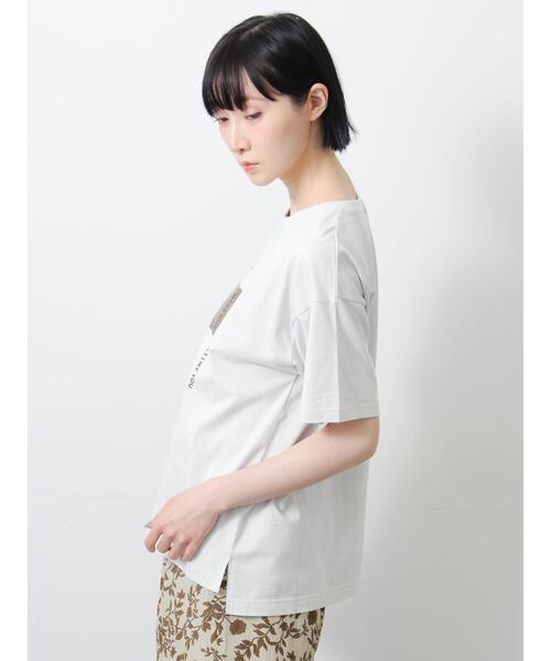 Samansa Mos2（サマンサ モスモス）の「◇【接触冷感】アソート箔プリントTシャツ（Tシャツ/カットソー・レディース・オフホワイト/チャコールグレー/シルバーグレー・F）」の18枚目の写真