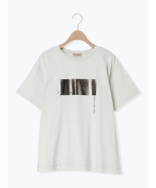 Samansa Mos2（サマンサ モスモス）の「◇【接触冷感】アソート箔プリントTシャツ（Tシャツ/カットソー・レディース・オフホワイト/チャコールグレー/シルバーグレー・F）」の21枚目の写真