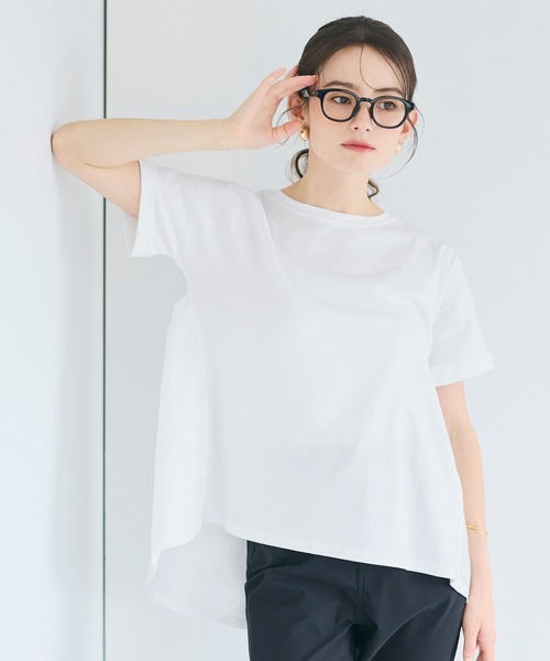coca(coca)(コカ)の「後ろギャザー切替Tシャツ(Tシャツ/カットソー・レディース・チャコール/ホワイト・M/L/S)」の14枚目の写真
