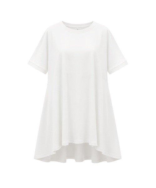 coca(coca)(コカ)の「後ろギャザー切替Tシャツ(Tシャツ/カットソー・レディース・チャコール/ホワイト・M/L/S)」の21枚目の写真