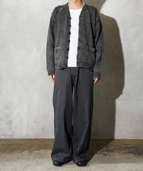 TOWNCRAFT(タウンクラフト)の「TOWNCRAFT / タウンクラフト COTTON DAMAGED CARDIGAN コットン ダメージ加工 カーディガン(カーディガン/ボレロ・メンズ・ブルー/パープル/レッド/ブラック・MEDIUM/LARGE)」の6枚目の写真