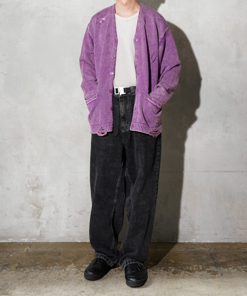TOWNCRAFT(タウンクラフト)の「TOWNCRAFT / タウンクラフト COTTON DAMAGED CARDIGAN コットン ダメージ加工 カーディガン(カーディガン/ボレロ・メンズ・ブルー/パープル/レッド/ブラック・MEDIUM/LARGE)」の13枚目の写真
