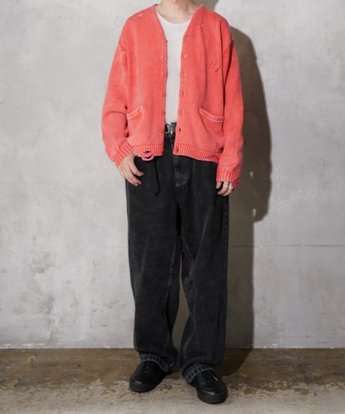 TOWNCRAFT(タウンクラフト)の「TOWNCRAFT / タウンクラフト COTTON DAMAGED CARDIGAN コットン ダメージ加工 カーディガン(カーディガン/ボレロ・メンズ・ブルー/パープル/レッド/ブラック・MEDIUM/LARGE)」の15枚目の写真
