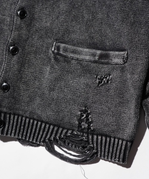 TOWNCRAFT(タウンクラフト)の「TOWNCRAFT / タウンクラフト COTTON DAMAGED CARDIGAN コットン ダメージ加工 カーディガン(カーディガン/ボレロ・メンズ・ブルー/パープル/レッド/ブラック・MEDIUM/LARGE)」の20枚目の写真