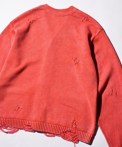 TOWNCRAFT(タウンクラフト)の「TOWNCRAFT / タウンクラフト COTTON DAMAGED CARDIGAN コットン ダメージ加工 カーディガン(カーディガン/ボレロ・メンズ・ブルー/パープル/レッド/ブラック・MEDIUM/LARGE)」の12枚目の写真