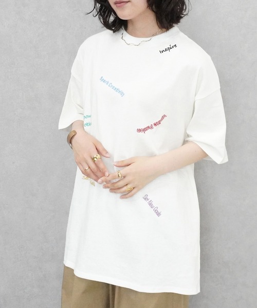 SELECT LEVERY(セレクトリベリー)の「ランダム刺繍ロゴTシャツ(Tシャツ/カットソー・レディース・ブラック/ミント/オフホワイト・FREE)」の5枚目の写真