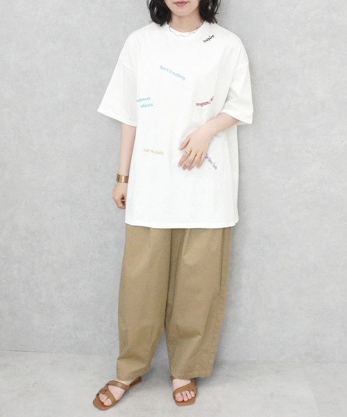 SELECT LEVERY(セレクトリベリー)の「ランダム刺繍ロゴTシャツ(Tシャツ/カットソー・レディース・ブラック/ミント/オフホワイト・FREE)」の6枚目の写真