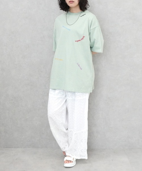 SELECT LEVERY(セレクトリベリー)の「ランダム刺繍ロゴTシャツ(Tシャツ/カットソー・レディース・ブラック/ミント/オフホワイト・FREE)」の11枚目の写真
