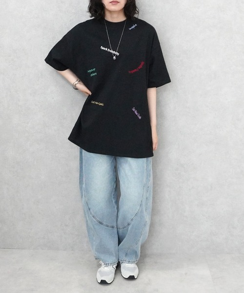 SELECT LEVERY(セレクトリベリー)の「ランダム刺繍ロゴTシャツ(Tシャツ/カットソー・レディース・ブラック/ミント/オフホワイト・FREE)」の19枚目の写真