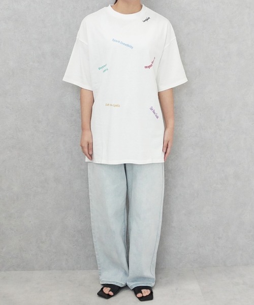 SELECT LEVERY(セレクトリベリー)の「ランダム刺繍ロゴTシャツ(Tシャツ/カットソー・レディース・ブラック/ミント/オフホワイト・FREE)」の20枚目の写真