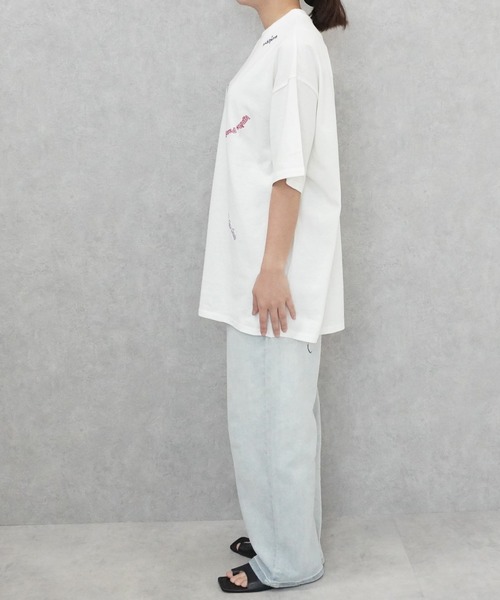 SELECT LEVERY(セレクトリベリー)の「ランダム刺繍ロゴTシャツ(Tシャツ/カットソー・レディース・ブラック/ミント/オフホワイト・FREE)」の21枚目の写真