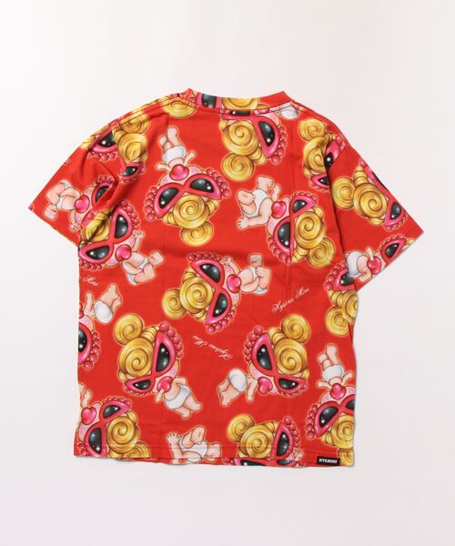 HYSTERIC MINI(ヒステリックミニ)の「Sweet memories総柄 Viscotex 半袖Tシャツ(Tシャツ/カットソー・キッズ・ホワイト/レッド・130)」の3枚目の写真
