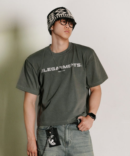 THE MILE(ザマイル)の「マイルガーメンツ クロップクルーネック_PIGMENT KHAKI(Tシャツ/カットソー・メンズ・その他・X-LARGE/LARGE/MEDIUM/SMALL)」の1枚目の写真