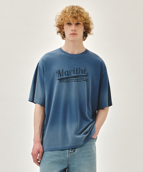 MARITHE + FRANCOIS GIRBAUD(マリテフランソワジルボー)の「GRADATION OVERSIZED DYEING TEE(Tシャツ/カットソー・レディース・チャコール/ブルー・SMALL/LARGE/MEDIUM)」の2枚目の写真