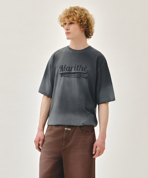 MARITHE + FRANCOIS GIRBAUD(マリテフランソワジルボー)の「GRADATION OVERSIZED DYEING TEE(Tシャツ/カットソー・レディース・チャコール/ブルー・SMALL/LARGE/MEDIUM)」の3枚目の写真