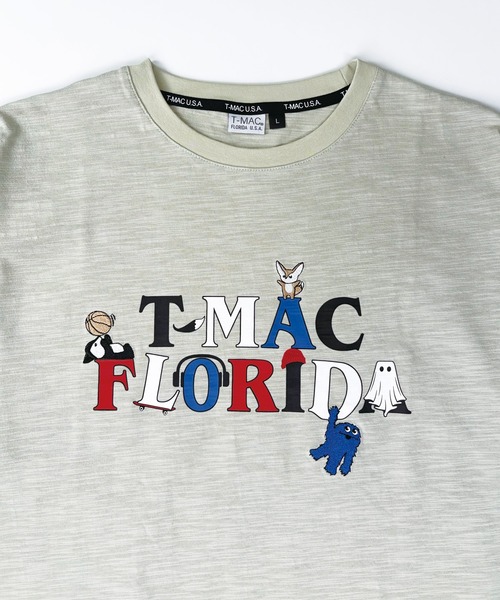 T-MAC OUTING(ティーマック アウティング)の「【T-MAC】スラブ天竺 キャラクターロゴ刺繍&プリント 半袖Tシャツ(Tシャツ/カットソー・メンズ・ベージュ/ホワイト・LL/L/M)」の3枚目の写真