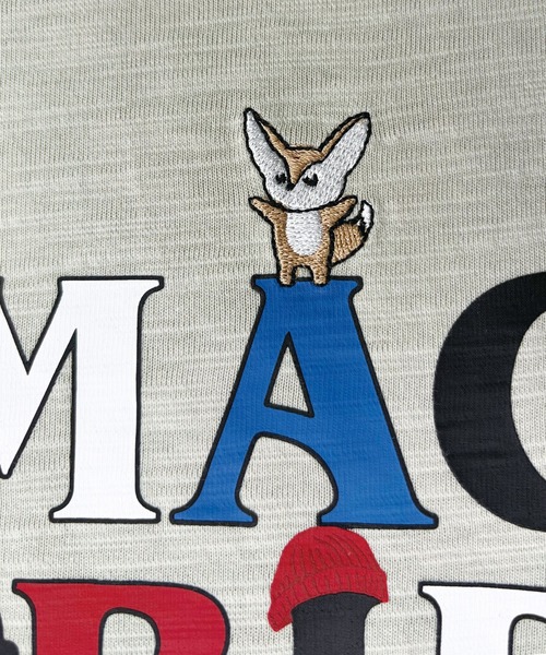 T-MAC OUTING(ティーマック アウティング)の「【T-MAC】スラブ天竺 キャラクターロゴ刺繍&プリント 半袖Tシャツ(Tシャツ/カットソー・メンズ・ベージュ/ホワイト・LL/L/M)」の7枚目の写真