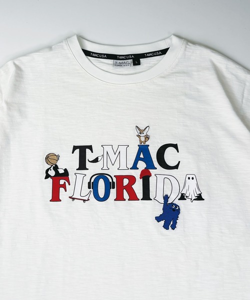 T-MAC OUTING(ティーマック アウティング)の「【T-MAC】スラブ天竺 キャラクターロゴ刺繍&プリント 半袖Tシャツ(Tシャツ/カットソー・メンズ・ベージュ/ホワイト・LL/L/M)」の10枚目の写真