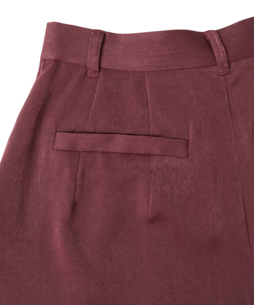 martinique(マルティニーク)の「【l’heritage martinique/レリタージュ マルティニーク】ピーチサテンキュロットパンツ(セットアップ可)(その他パンツ・レディース・ブラック/バーガンディー・1/2)」の6枚目の写真