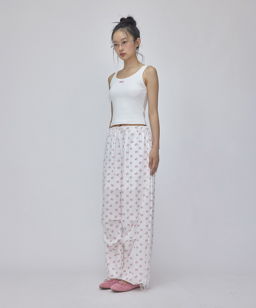RONRON(ロンロン)の「DOUBLE RIBBON PATTERN SWEAT JOGGER PATNS WHITE(スウェットパンツ・レディース・その他・FREE)」の4枚目の写真