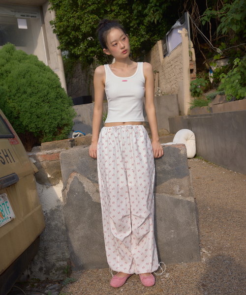 RONRON(ロンロン)の「DOUBLE RIBBON PATTERN SWEAT JOGGER PATNS WHITE(スウェットパンツ・レディース・その他・FREE)」の5枚目の写真
