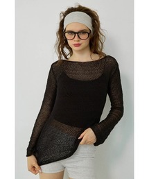 ALEXIA STAM | Long Sleeve Sheer Knit Top/シアーニットトップス(ニット/セーター)