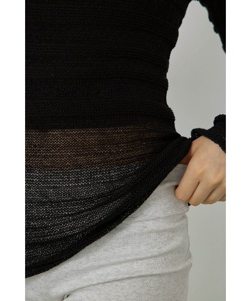 ALEXIA STAM(アリシアスタン)の「Long Sleeve Sheer Knit Top/シアーニットトップス(ニット/セーター・レディース・ブラック/ベージュ・FREE)」の8枚目の写真