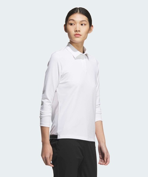 adidas(アディダス)の「ジャカード長袖ポロ【adidas Golf/アディダスゴルフ】(ポロシャツ・レディース・ホワイト・LARGE/XX-LARGE/SMALL/MEDIUM/X-LARGE)」の5枚目の写真