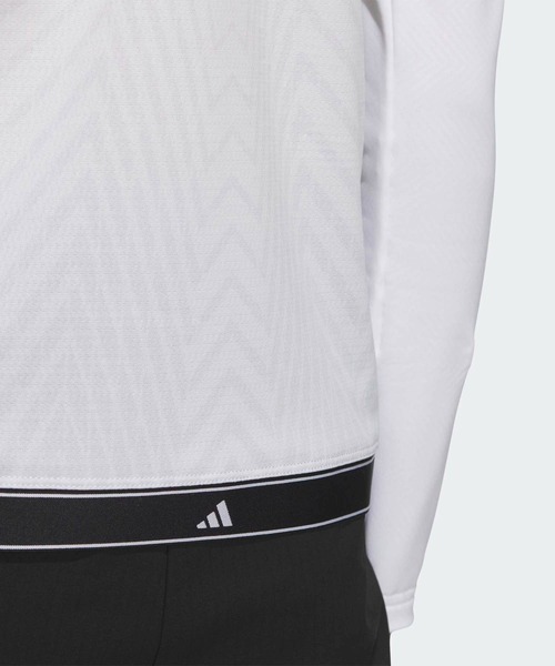 adidas(アディダス)の「ジャカード長袖ポロ【adidas Golf/アディダスゴルフ】(ポロシャツ・レディース・ホワイト・LARGE/XX-LARGE/SMALL/MEDIUM/X-LARGE)」の3枚目の写真