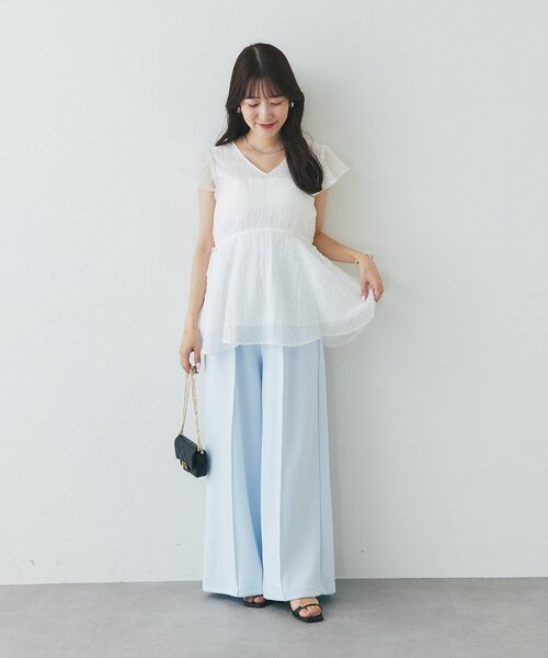 La boutique BonBon（ラブティックボンボン）の「【3サイズ展開】センターシームスウェットパンツ（スウェットパンツ・レディース・グレー/サックスブルー/オフホワイト・PM/36/38）」の10枚目の写真
