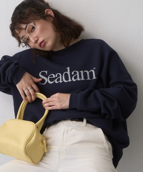 SEADAM（シーダム）の「【WEB限定】SEADAM裏起毛ロゴスウェット（スウェット・レディース・ネイビー/グレー/ブラック/チャコールグレー/ホワイト・LARGE/MEDIUM）」の5枚目の写真