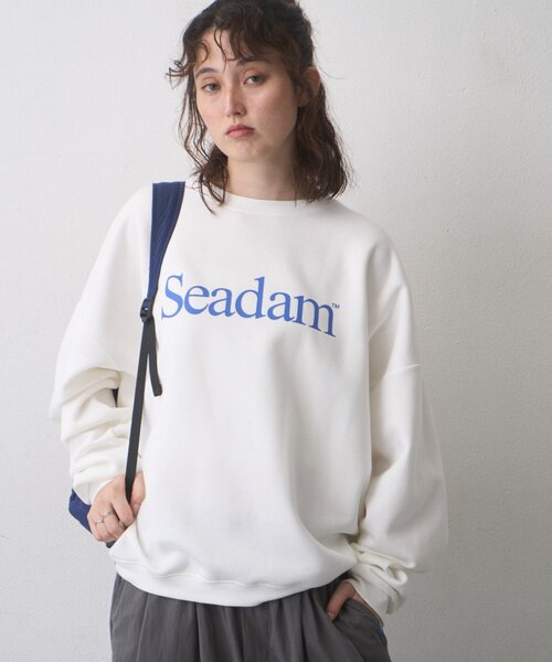 SEADAM（シーダム）の「【WEB限定】SEADAM裏起毛ロゴスウェット（スウェット・レディース・ネイビー/グレー/ブラック/チャコールグレー/ホワイト・LARGE/MEDIUM）」の6枚目の写真