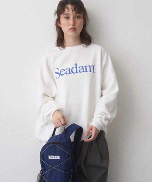 SEADAM（シーダム）の「【WEB限定】SEADAM裏起毛ロゴスウェット（スウェット・レディース・ネイビー/グレー/ブラック/チャコールグレー/ホワイト・LARGE/MEDIUM）」の8枚目の写真
