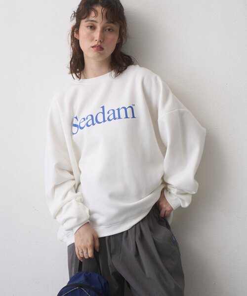 SEADAM（シーダム）の「【WEB限定】SEADAM裏起毛ロゴスウェット（スウェット・レディース・ネイビー/グレー/ブラック/チャコールグレー/ホワイト・LARGE/MEDIUM）」の9枚目の写真