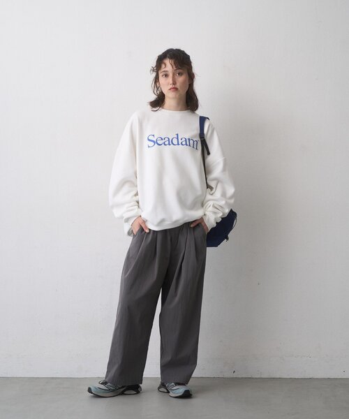 SEADAM（シーダム）の「【WEB限定】SEADAM裏起毛ロゴスウェット（スウェット・レディース・ネイビー/グレー/ブラック/チャコールグレー/ホワイト・LARGE/MEDIUM）」の13枚目の写真