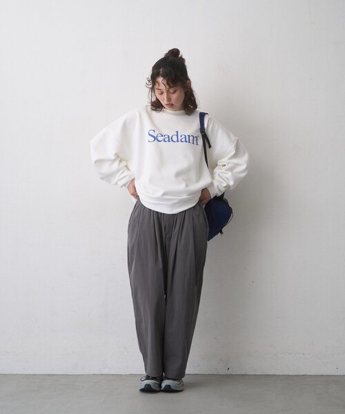 SEADAM（シーダム）の「【WEB限定】SEADAM裏起毛ロゴスウェット（スウェット・レディース・ネイビー/グレー/ブラック/チャコールグレー/ホワイト・LARGE/MEDIUM）」の14枚目の写真
