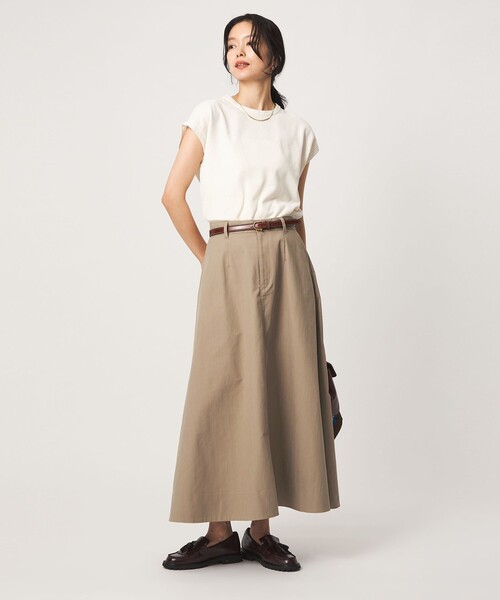 green label relaxing(グリーンレーベルリラクシング)の「チノ フレア スカート(スカート・レディース・ダークブラウン/ベージュ・38/36/40)」の11枚目の写真