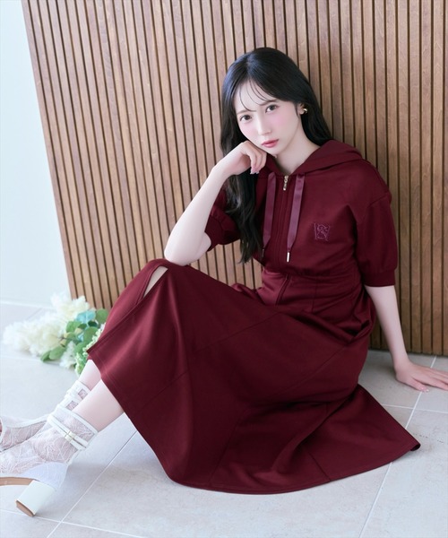 WILLSELECTION(ウィルセレクション)の「フロントスリットパーカーワンピース(ワンピース・レディース・サックスブルー/モカ/ブラック/ピンク/グレー/ブルー/ボルドー/ピンクベージュ・FREE)」の15枚目の写真